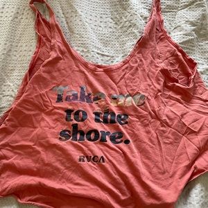 Rvca salmon tank top small